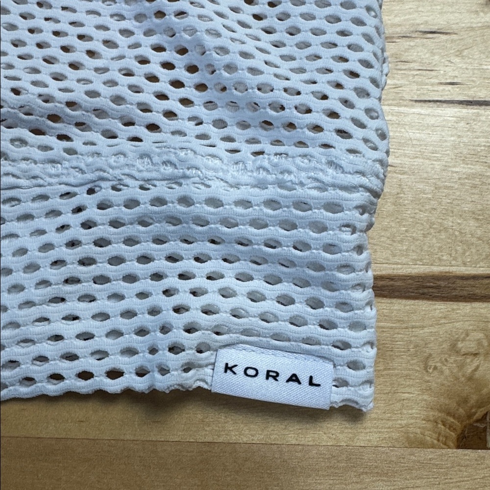 Koral Pump Open Mesh Pullover White Size Small Yoga Pilates Activewear USA - Picture 10 of 12